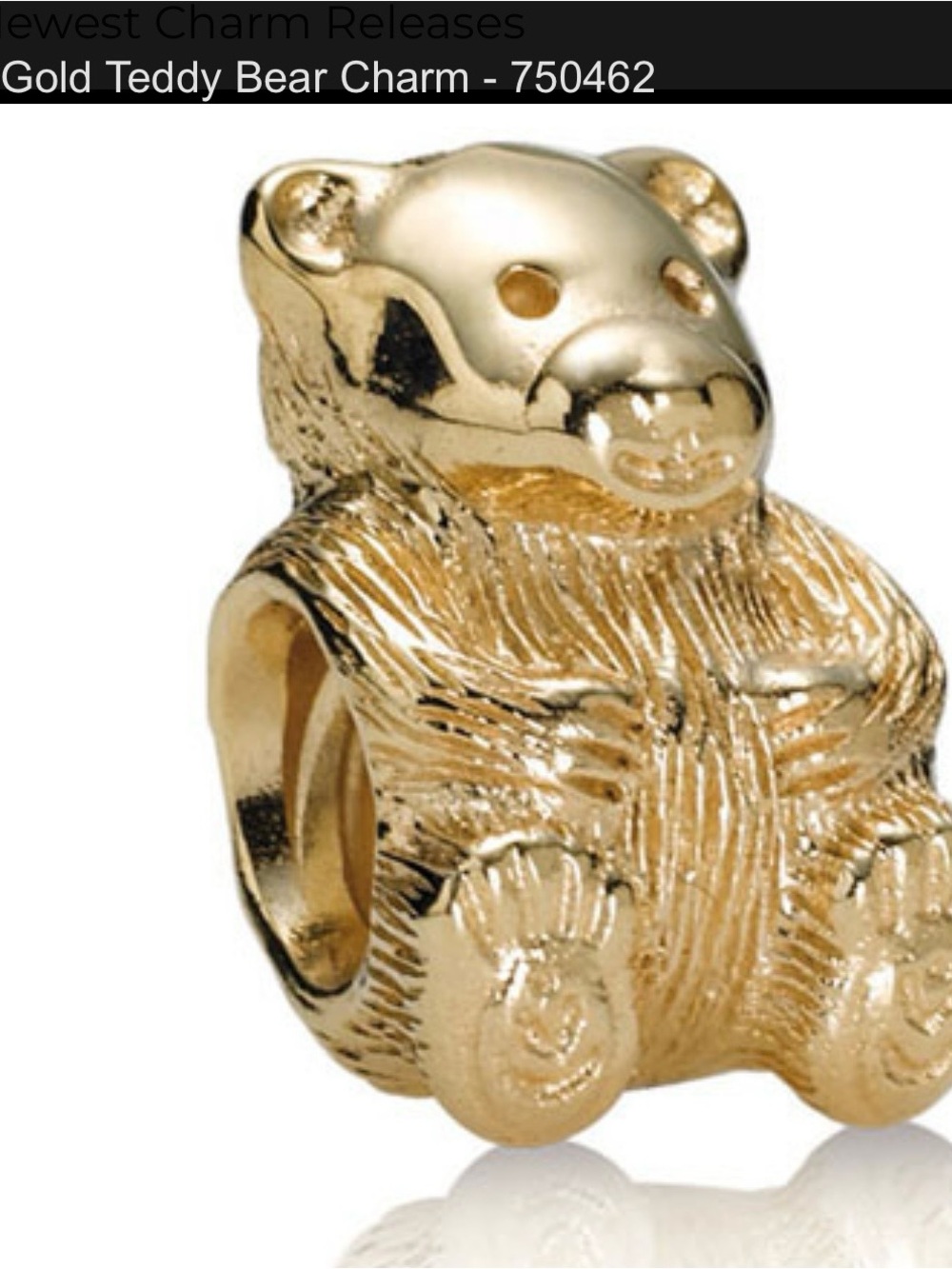 Pandora 14K Yellow Gold Teddy Bear Charm Retired. Real 14K  #750462